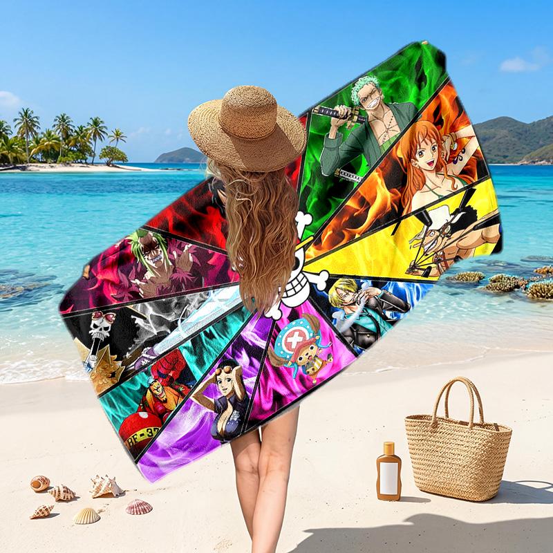 One Piece Printed Swim Towel, Portable Water Absorbent Towel for Beach Camping Daily Bathroom Use