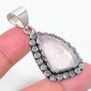 Rose Quartz Handmade 925 Sterling Silver Jewelry Pendant 1.85" d7C92