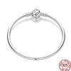 925 Silver 17-20CM Heart Pave Zirconia Original Bracelets Infinity Bracelet Fit DIY Charms Bead Birthday Jewelry Gifts Hot Sale