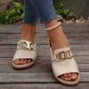 New Large-sized Casual Fish-mouth Slippers with Wedge Heels Thick-soled Women's Shoes