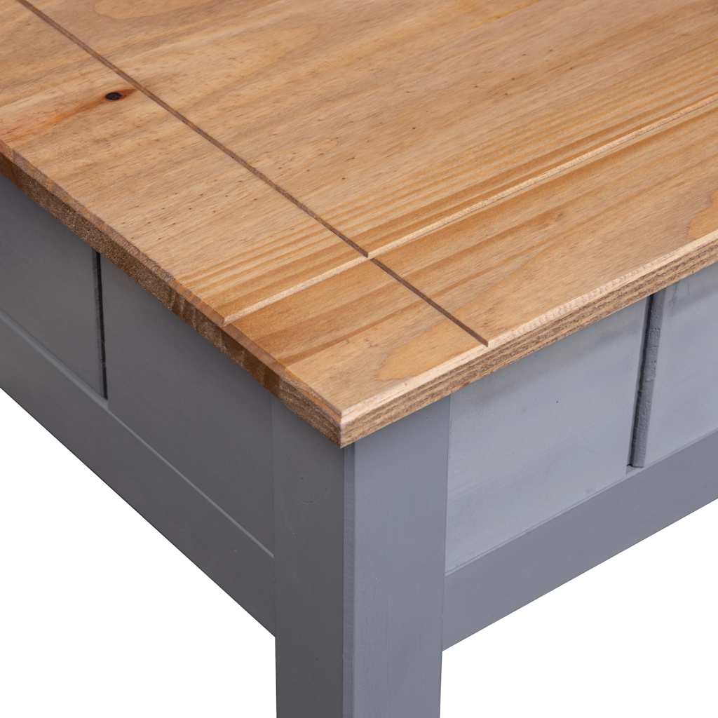 Coffee Table Gray 100 x 60 x 43.5 cm Solid Pine Wood from Panama