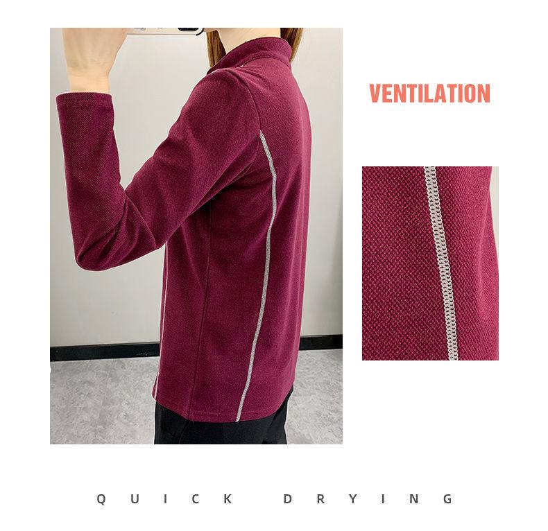 Женский эластичный флисовый свитшот большого размера со стойкой для осени/зимы - быстросохнущий, дышащий, толстый и теплый.