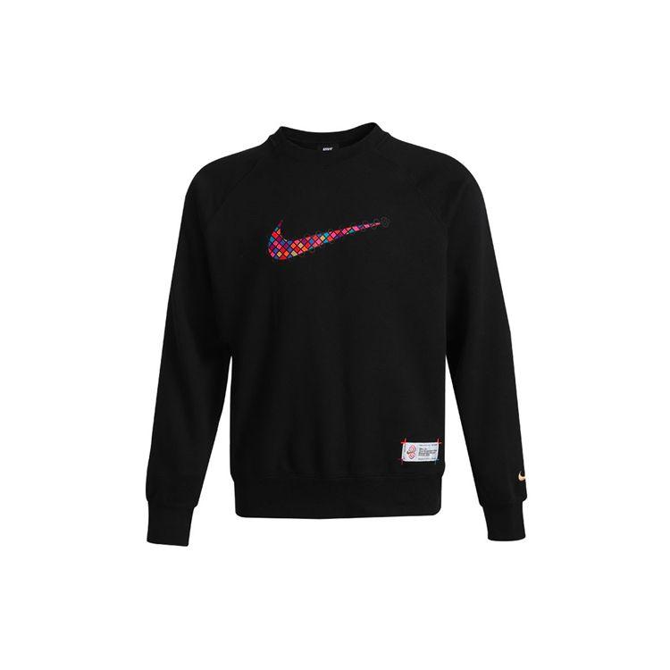 Nike Спортивная толстовка с длинным рукавом и круглым вырезом из флиса для мужчин Черная DH1381-010