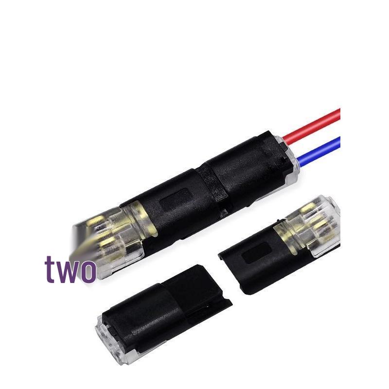 LED Strip Quick Connect Terminal Block - D2 Interlocking, Removable 2P, Double Wire, No Stripping Needed