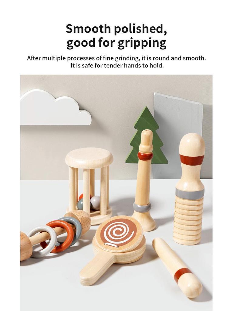 Орф 5-предметный детский музыкальный набор: Деревянный ксилофон, музыка ветра и успокаивающие инструменты для раннего образования.