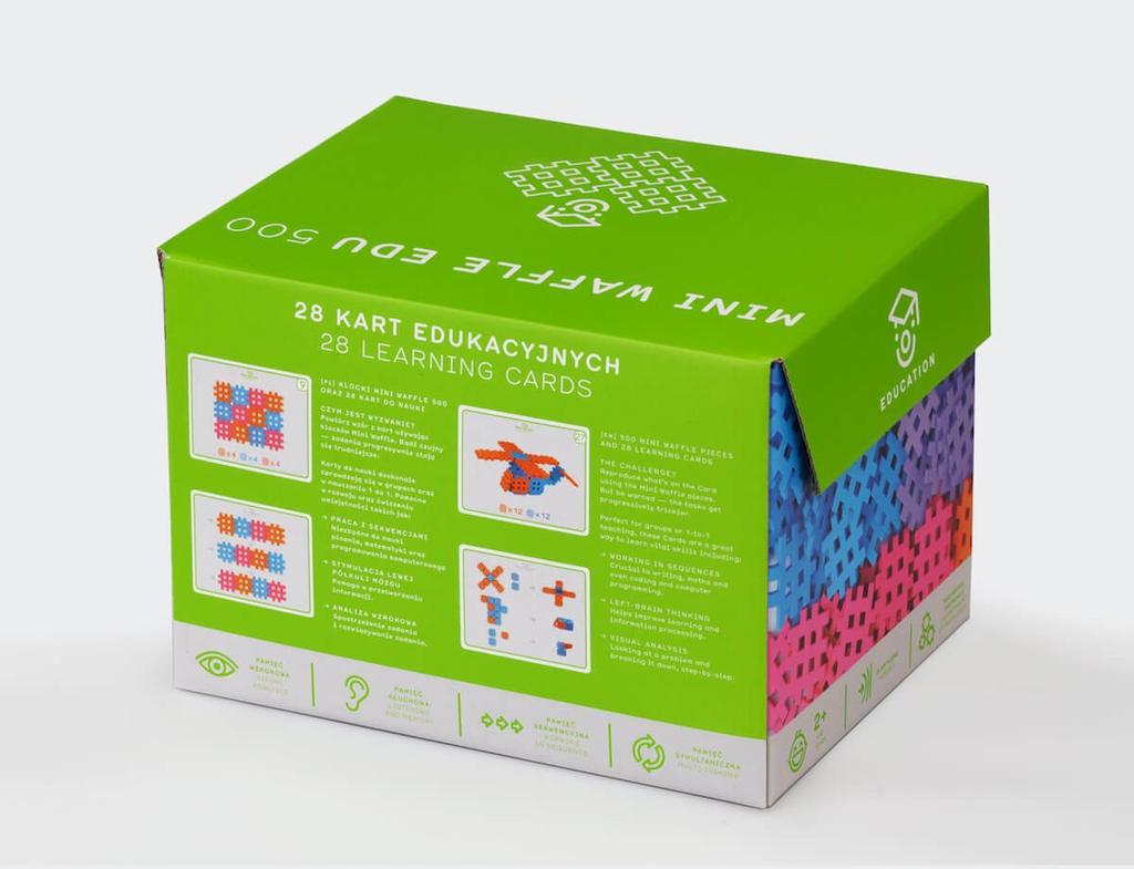 Klocki Edukacyjne Marioinex Mini Waffle Edu 500 Elementów Dla 4-Latka Wspierające Motorykę