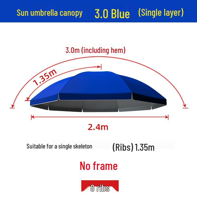 Large Round Umbrella Sunshade: Waterproof, Rainproof Courtyard Replacement Canopy Cover.