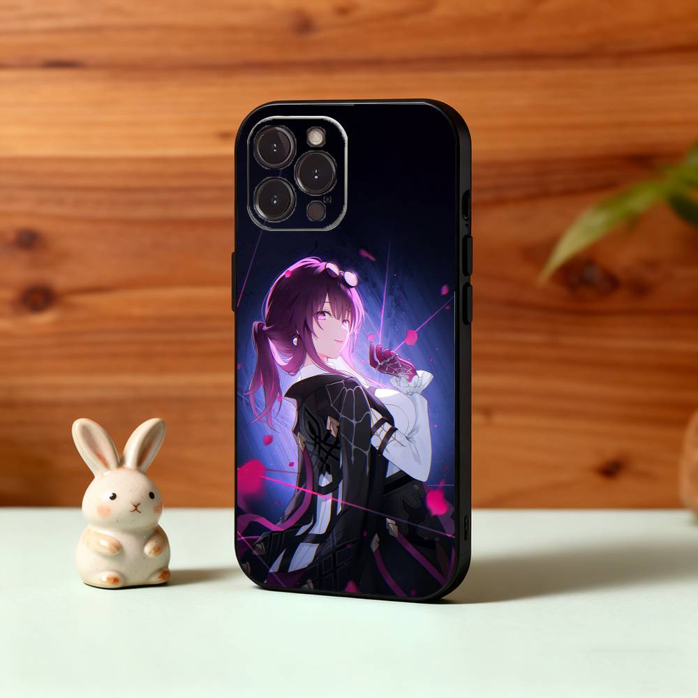 Чехол для телефона Honkai Star Rail Игра Кафка Для iPhone17 16 15 14 13 12 11 Pro Max Plus, 5G Мягкий Черный Чехол