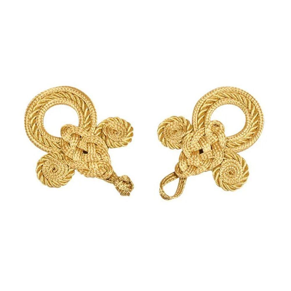 Golden Chinese Frog Buttons Flower Fastener Tang Suit Buttons Handcraft Accessories