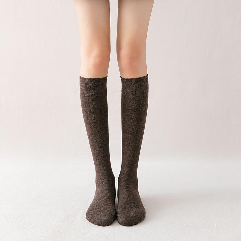Women's Knee-High Compression Socks – Solid Color, Slimming, Autumn/Winter, Japanese/Korean Style