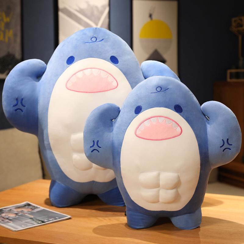 Мягкая игрушка-мышечная акула, мягкая игрушка-игрушка в виде животного, подушка для чтения, подарок на день рождения, кукла-подушка, подарок для детей