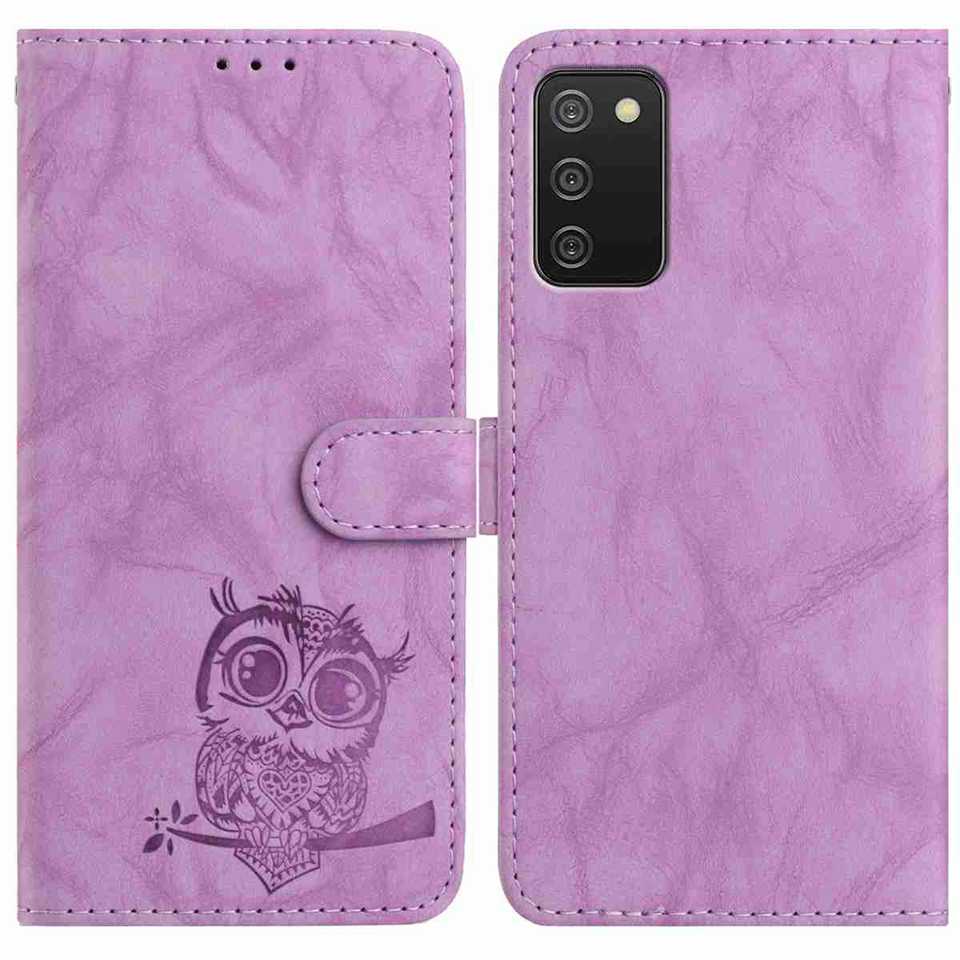 Восьмицветный рельефный чехол-кошелек с совой для Samsung Galaxy A12 A15 A26 S20-S25..., откидной дизайн с отделениями для карт