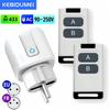 Universal Remote Control Mini Electrical Sockets 433MHZ Rf Smart Plug 220V 15A Single Sockets Switch for Home Appliance Led