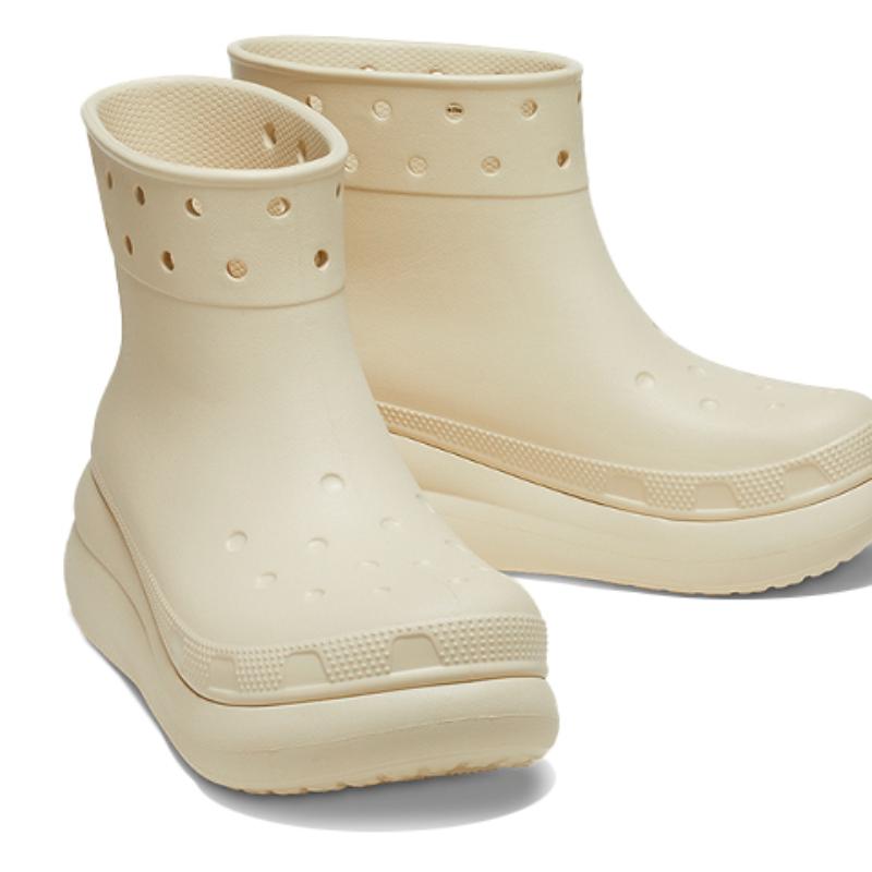 Crocs Классические пуховые ботильоны на платформе для улицы, унисекс, цвет молочный
