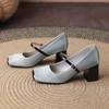Французские ретро универсальные одинарные туфли 2025 года, новый нишевый дизайн, каблуки с квадратной головкой, женские туфли Мэри Джейн с толстым каблуком