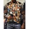 Новая мужская футболка с принтом 3D Cat Full Print, повседневная модная забавная футболка с коротким рукавом, унисекс, летняя футболка свободного покроя в уличном стиле