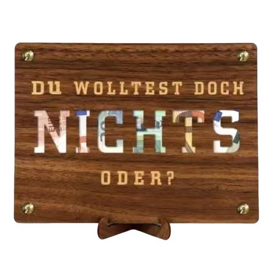 Wooden Money Holder Money Envelope with Hollow-out Pattern Cash Holder Wedding Cash Gift Holder for Christmas Birthday Graduation Festival