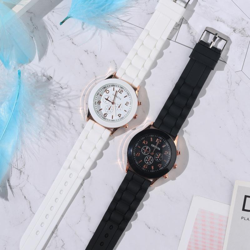 New Simple Silicone Brand Casual Quartz Watch Women Crystal Silicone Geneva Watches Wrist Watch for Girl