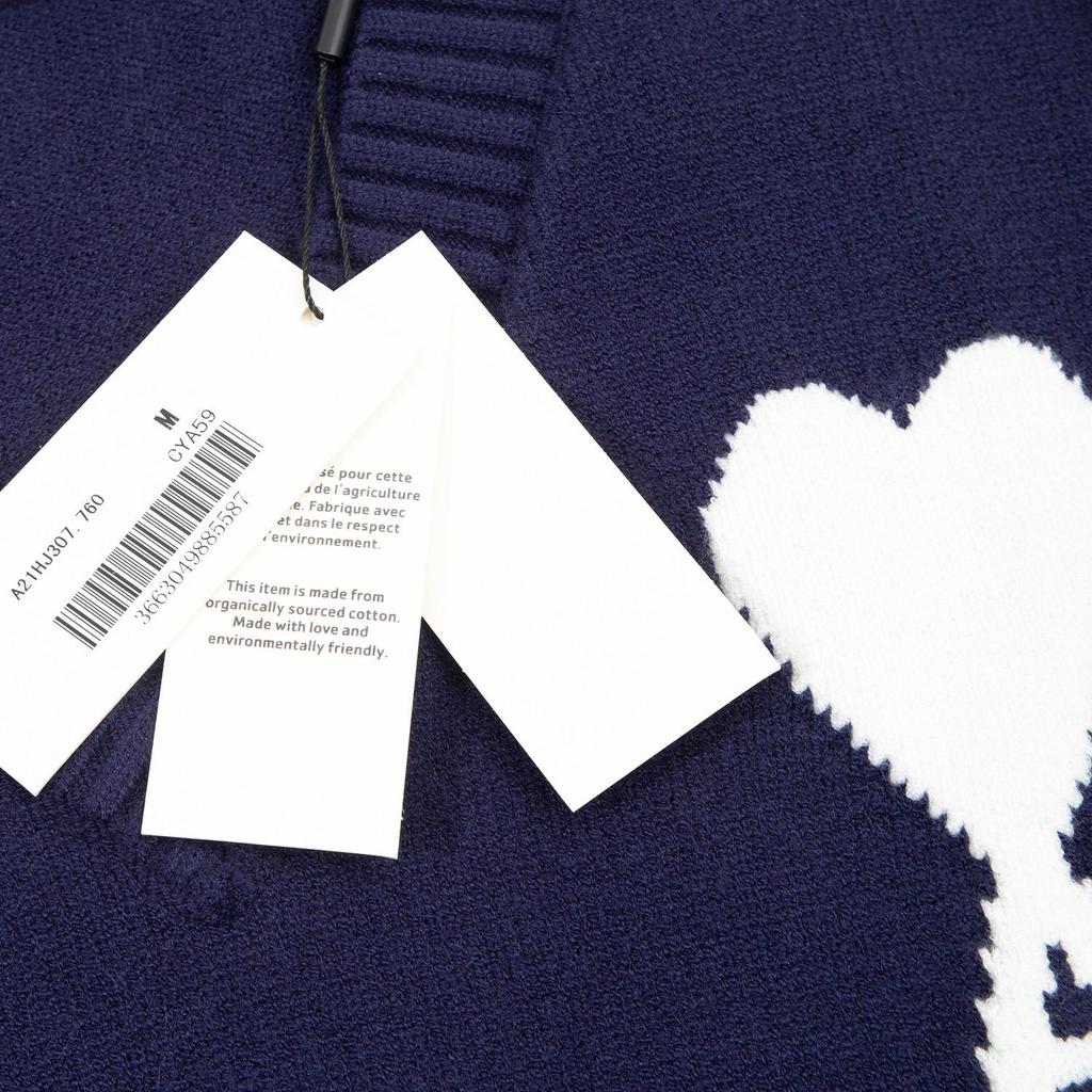 AMI 2025 Осень и Зима Мужской Новый Свитер Жилет с V-образным вырезом без рукавов для пары с красным сердцем и буквой