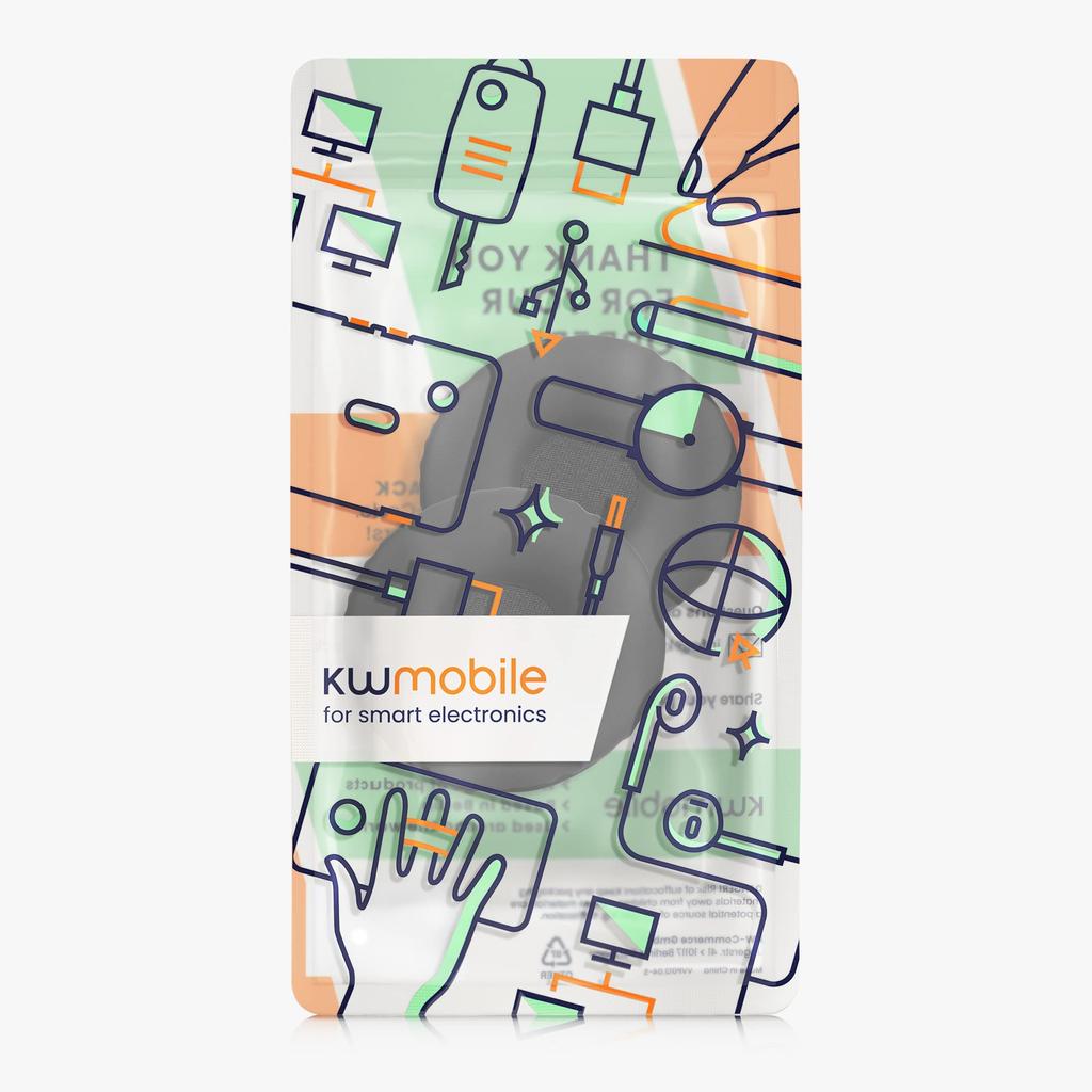 Чехол для наушников kwmobile 2x, совместимый со сменными амбушюрами Sony, искусственная кожа, черный WH-XB700 -