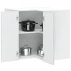 Kalmar Corner Wall Mounted Kitchen Cabinet Concrete Grey Particleboard