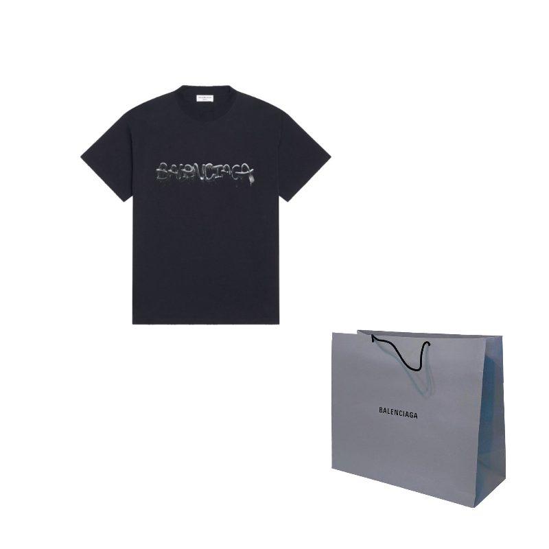 Balenciaga Женская черная футболка с рукавом спущенного плеча SS22 612965TLVF11069