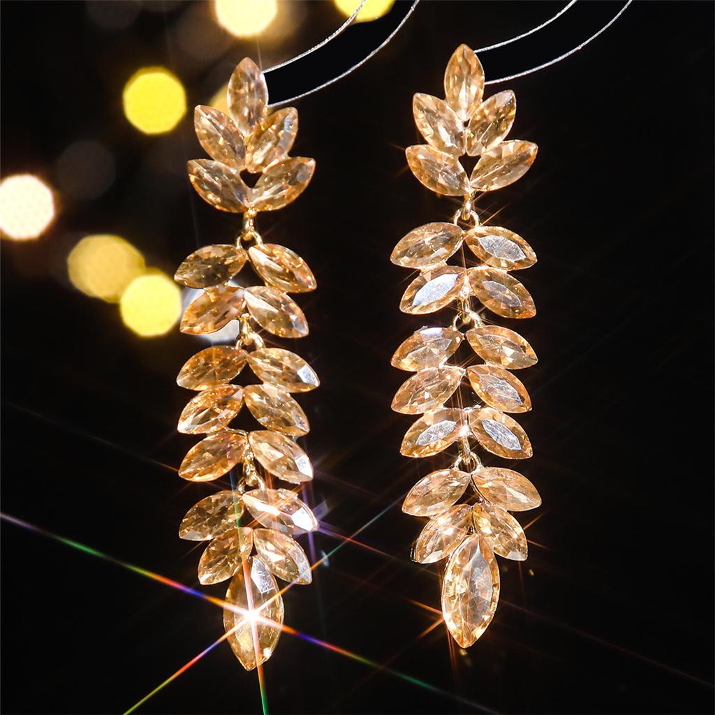 Fashion Colored Glass Rhinestone Long Earrings Women, Luxury Stud Earrings, Ear Jewelry Earrings