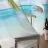 Beach Coconut Palm Tree Sheer Curtains for Living Room Decoration Window Curtains for Kitchen Tulle Voile Organza Curtains