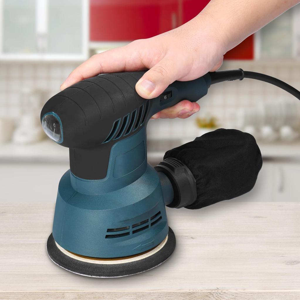 300W Handheld Electric Eccentric Sander 5 Inch 125mm Sanding Plate Electric Sander Wood Processing