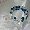 2pcs/4pcs Women's Galaxy Bracelet with Blue Cracked Glass Beads, Star Charm, Cosmic Jewelry, Adjustable Fashion Gift for Her
