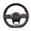 Для Mercedes-Benz S-Class W222 GLC A-Class W177 C-Class W205 E-Class W213 Черная замшевая чехол на руль автомобиля, сшитый вручную