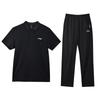 Спортивный костюм мужской Li Ning с принтом, удобный, простой, повседневный, комплекты, черный YPLU073-2+YYKU143-1
