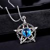 Retro Hip-Hop Five-Pointed Star & Skull Pendant with Turkish Blue Evil Eye Necklace