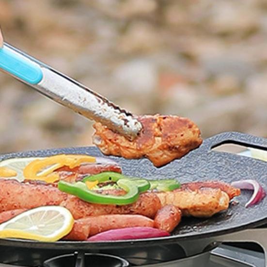 Barbecue Plate Non Stick Heat Resistance Wear-Resistant Smooth Surface Iron Picnic Barbecue Grill Pan Outdoor Supply