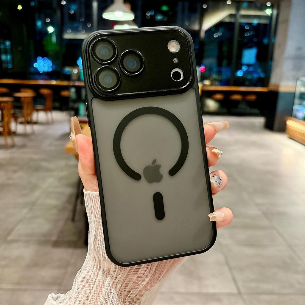 Защита камеры Для iPhone 17Air 17Pro 17 Полупрозрачный жесткий Магнитный чехол Для iphone 16 15 14 13 12 Pro Max Противоударный чехол