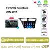 Autoradio Android 17 pour Honda CIVIC Hatchback 2012 - 2017, GPS 4G, Lecteur de Navigation, Stéréo Multimédia DSP, Autoradio Carplay