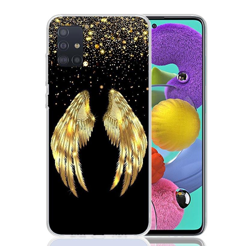 Чехол для телефона с перьями ангельских крыльев для Samsung Galaxy A52 A32 A22 A12 A02S A50S A30S A51 A31 AA71 Note 20 Ultra 10 S10 Plus Galaxy A