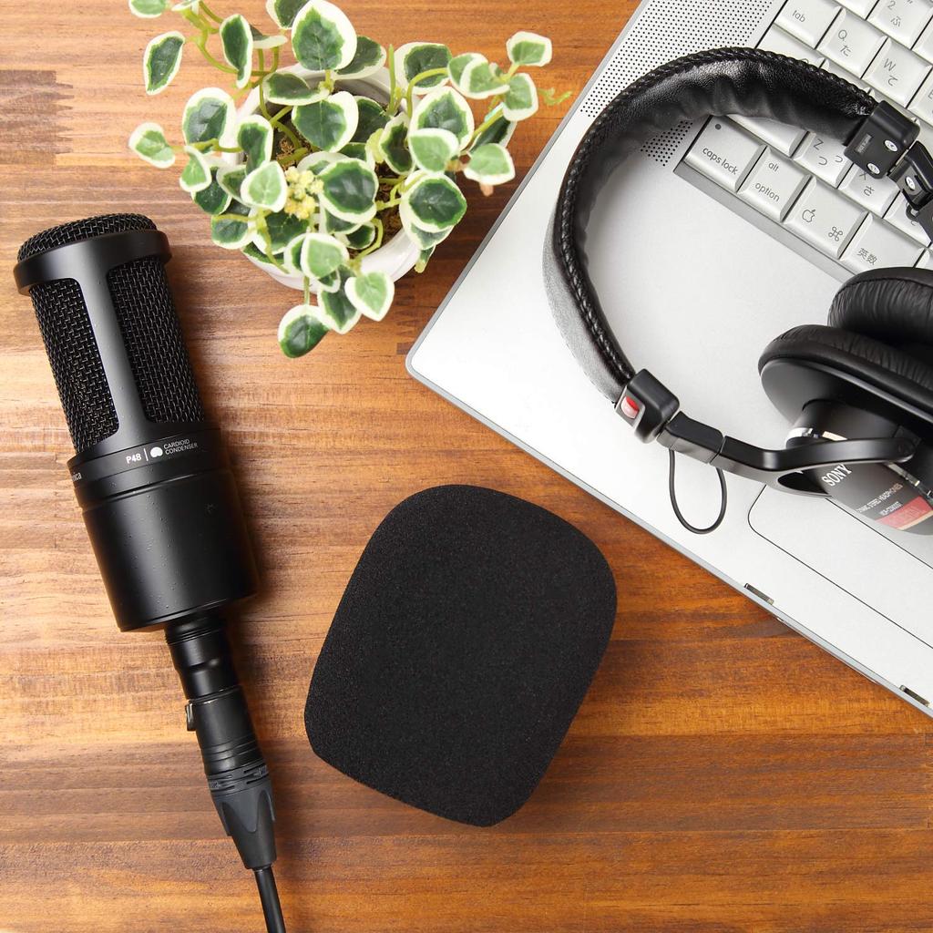 Microphone Sponge Microphone for Condenser Microphones such as Black [GONKISS] Cover, Large, Windscreen, AT2035,