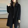 Утолщенное шерстяное пальто для женщин Осень Зима Корейский стиль Теплое средней длины Свободный блейзер Верхняя одежда