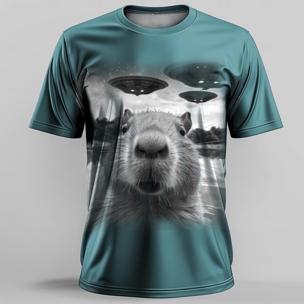 Мужская футболка с 3D принтом животных и мышей, летняя модная повседневная мужская рубашка для занятий спортом на открытом воздухе, для фитнеса, с круглым вырезом и короткими рукавами, одежда