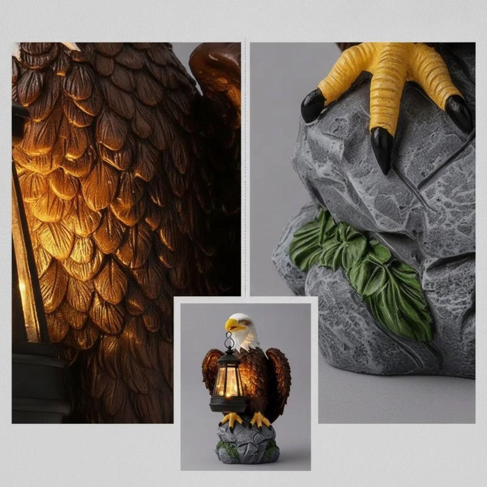 Weather-Proof Eagle Garden Statue Resin Material Bird Sculpture Ornament Yard Decor