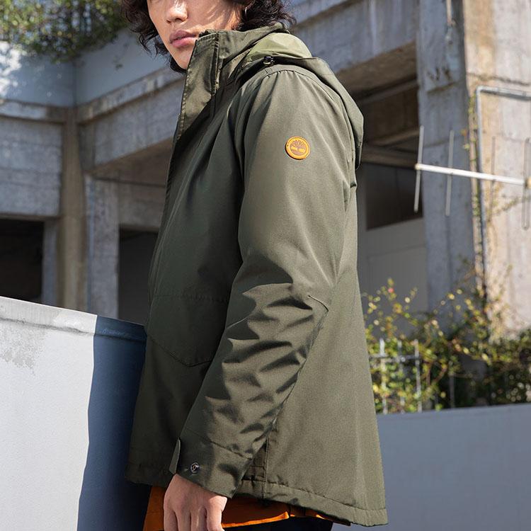 Timberland Куртка Outdoor 3-в-1 со съемным капюшоном и логотипом Мужские куртки Army-Green A2FX3-A58