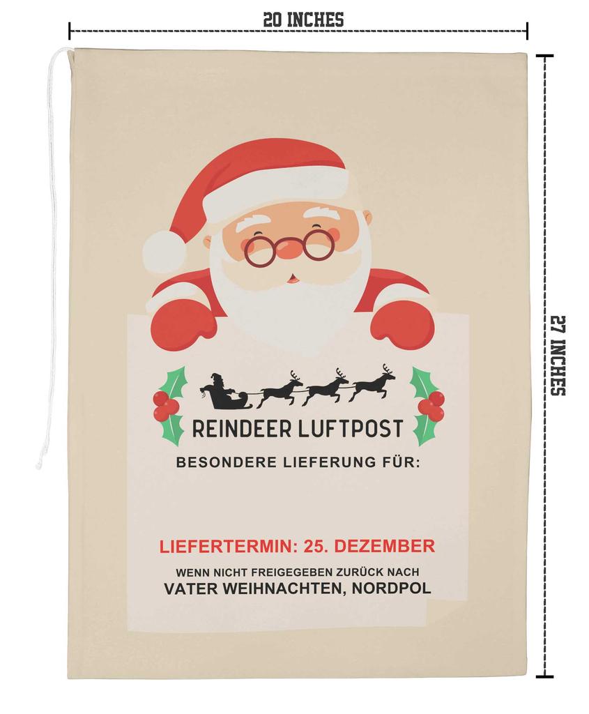 Printtoo Упаковка из 2 шт., сумки для хранения рождественских подарков, большой подарочный мешок Санты с завязкой на рождественской вечеринке 27x20 дюймов