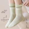 Женские носки из чистого хлопка до середины икры - Устойчивые к запаху, Влагоотводящие, Повседневные спортивные носки для весны и осени, Белые, Модные