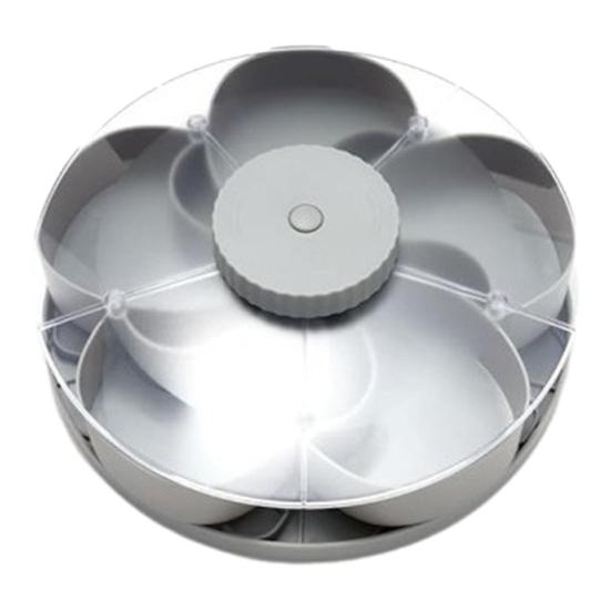 Вращающийся сервировочный поднос с отделениями для закусок, соусов, вечеринок, закусок, вращающийся контейнер для закусок с крышкой, форма цветка, многосекционный органайзер Susan для