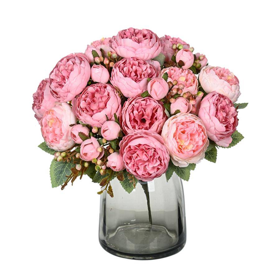7 Forks Silk Artificial Flower Peony Home Room Wedding Wreath Festival Party Outdoor Arch Background Decor Floral Arrangement