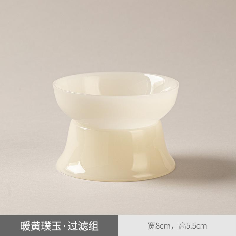 Dehua ice Jade White Porcelain Large Capacity Sancai Cover Bowl Tea Brewer Home Office Warm Yellow Ceramic Kung Fu Tea Set