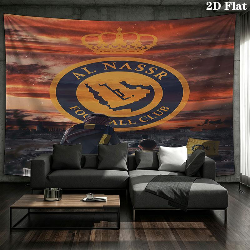 Al-Nassr FC Wall Tapestry Aesthetic Wall Hanging Printed Fabric Blanket Decorative Tapestries for Bedroom Living Room Home Decor
