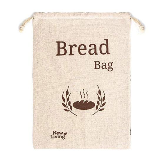 Reusable Bread Bag Eco-friendly Drawstring Design Easy To Clean Homemade Bread Storage Bag Dry Food Storage Organizer
