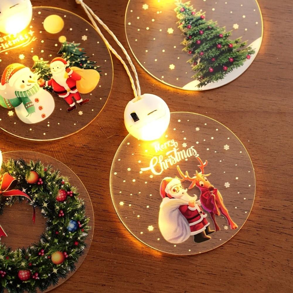 Acrylic Illuminated Christmas Ornaments Battery Powered Festive Decorations Christmas Decoration